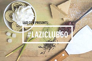 rolled ice cream with #laziclub60 text